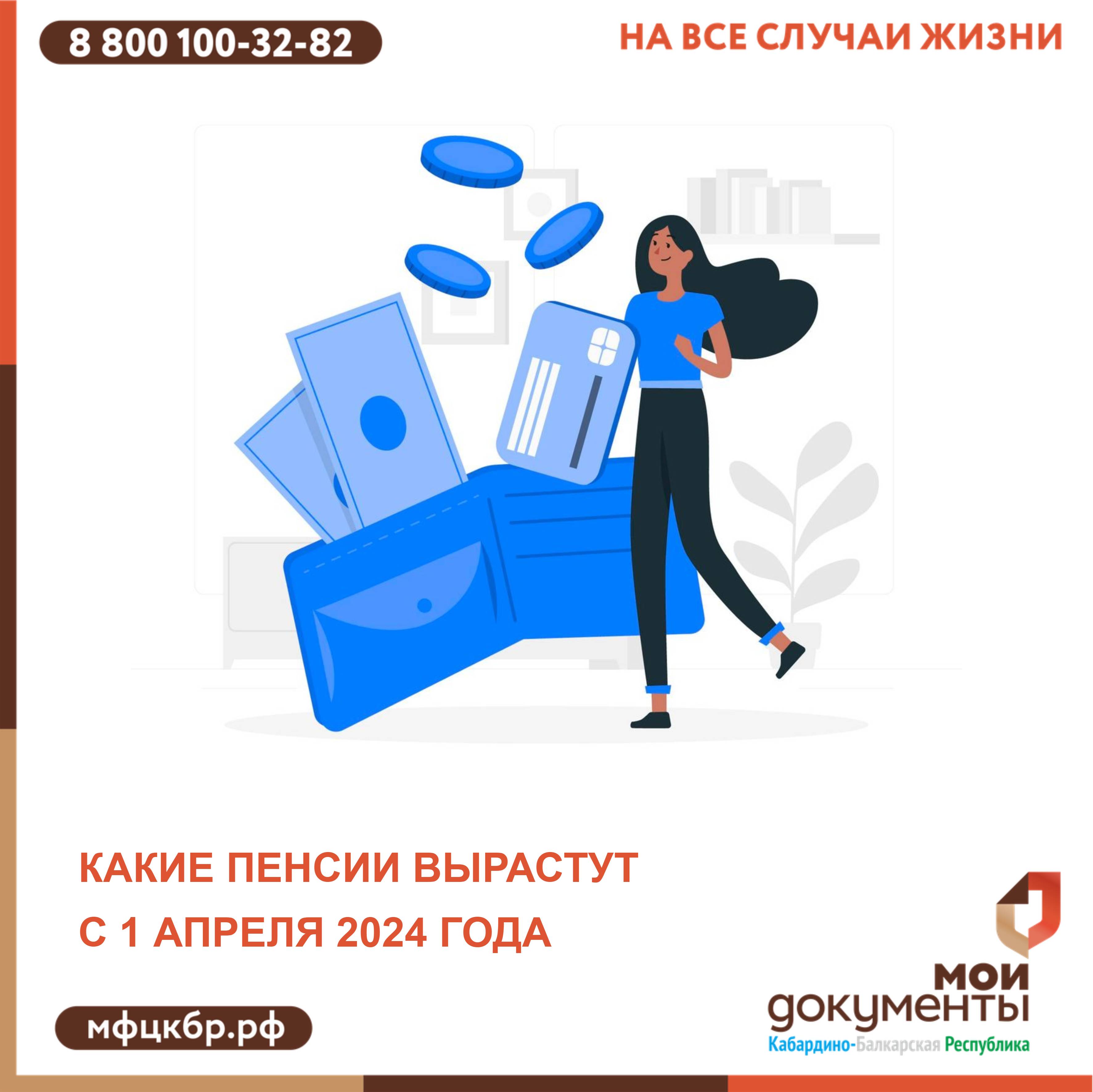 Какие пенсии вырастут с 1 апреля 2024 года