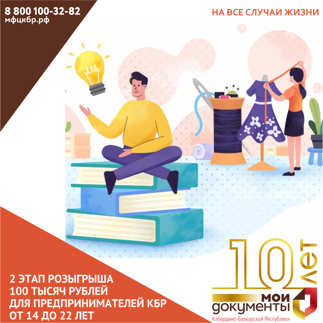 Второй этап розыгрыша по 100 тысяч рублей для молодых предпринимателей КБР.
